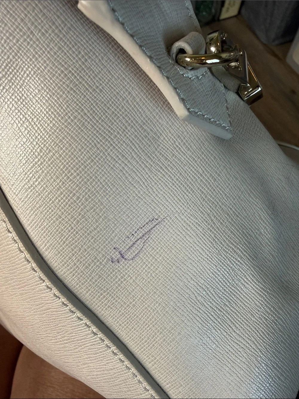 COCCINELLE Cream Leather Satchel Bag